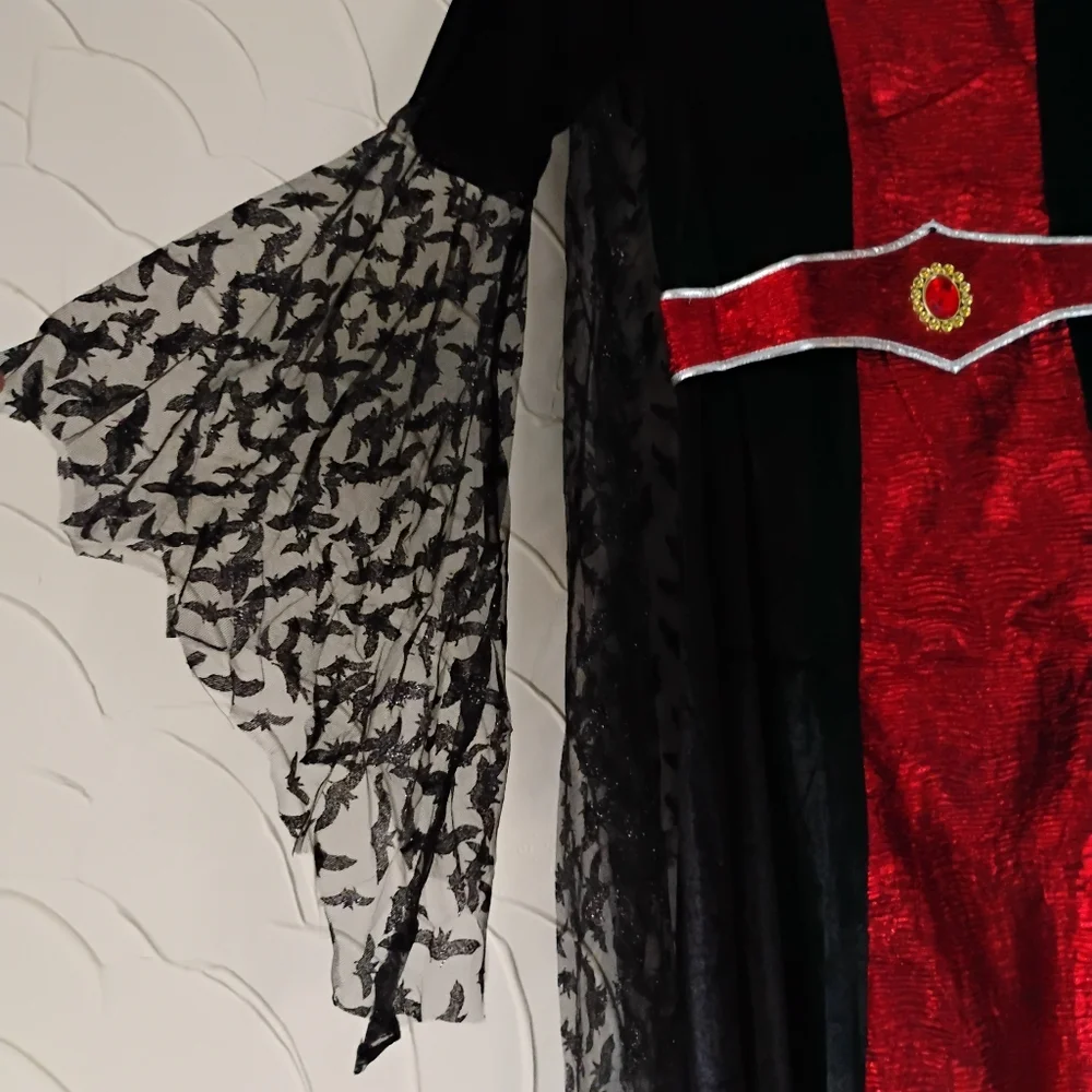 Girls Halloween Queen Vampire Costume Vampiress Dress Trick Or Treating Cosplay - Picture 11 of 16